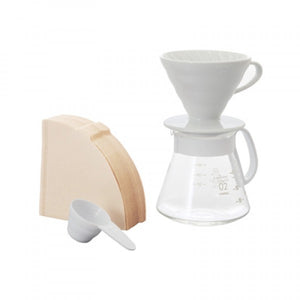 Hario V60 02 Seramik Kahve Demleme Seti “Beyaz”